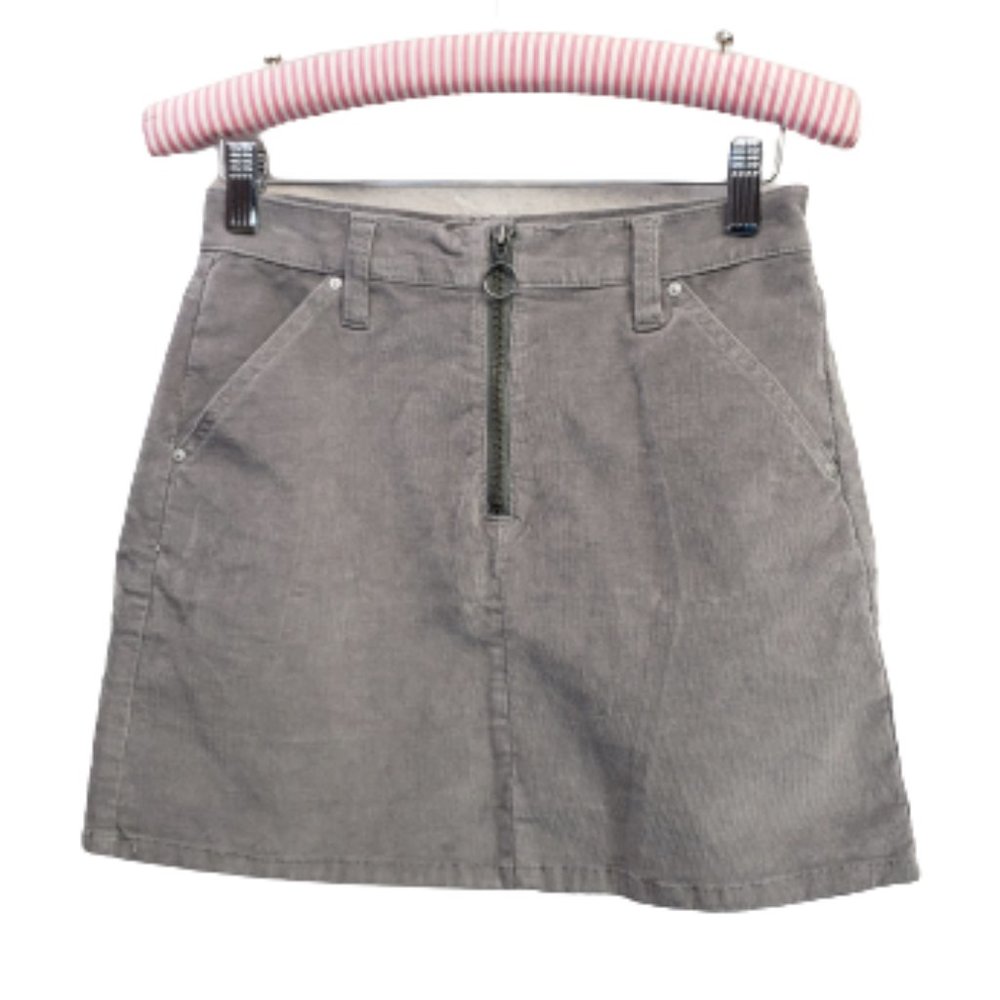 Sky And Sparrow Gray Corduroy Mini Skirt Jr 3